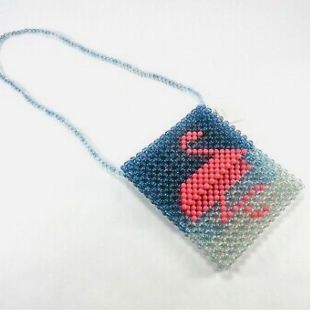 NWT Jcrew Crewcuts girls beaded pink flamingo purse